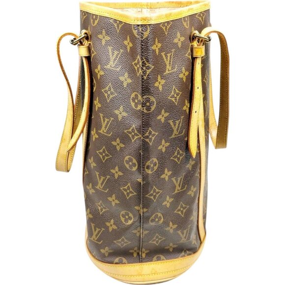 (L4) Authentic Louis Vuitton Tote Bag Bucket GM Brown Monogram Luxury Vintage De - Picture 2 of 9